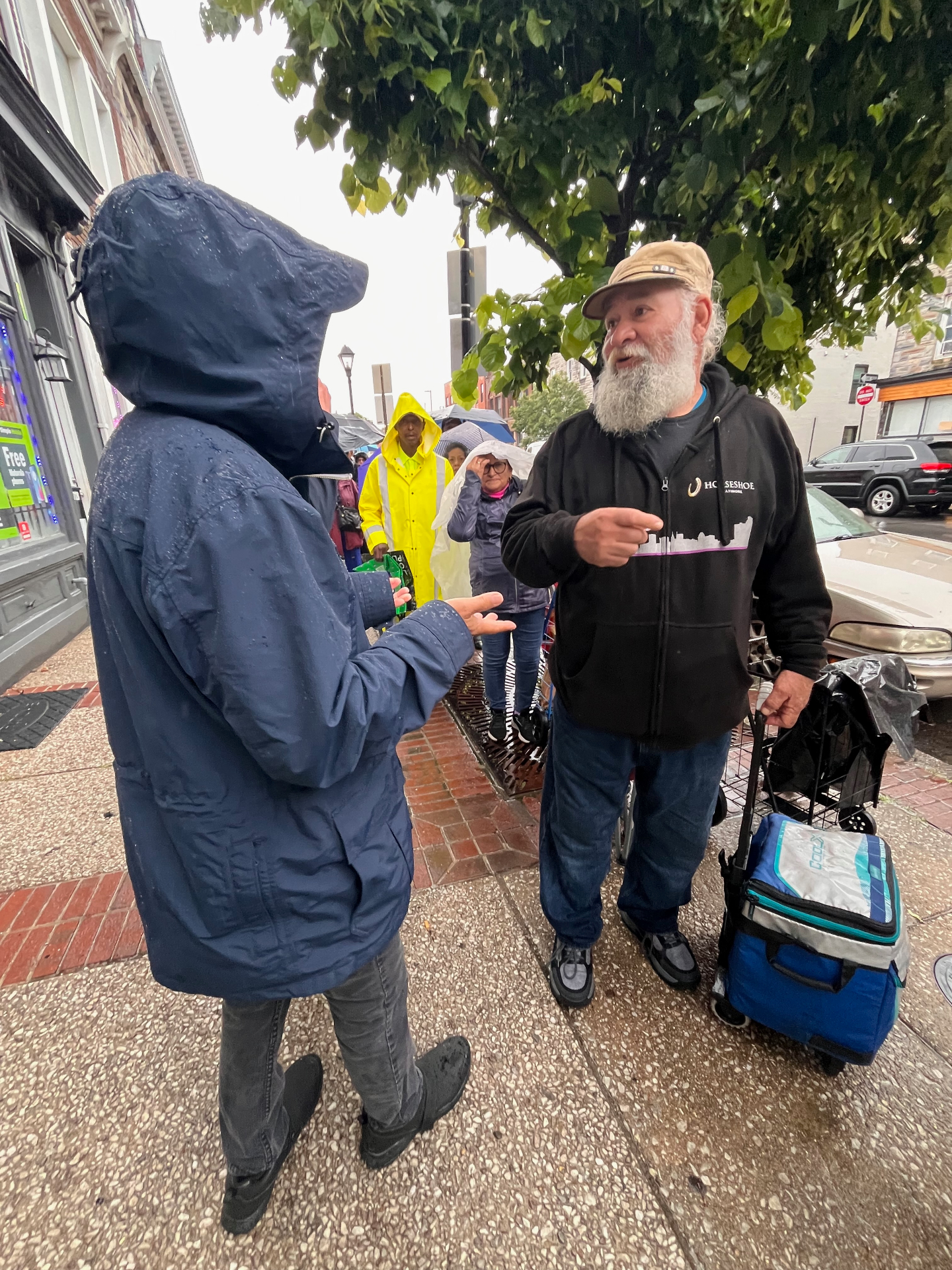 Community engagement during food distribution